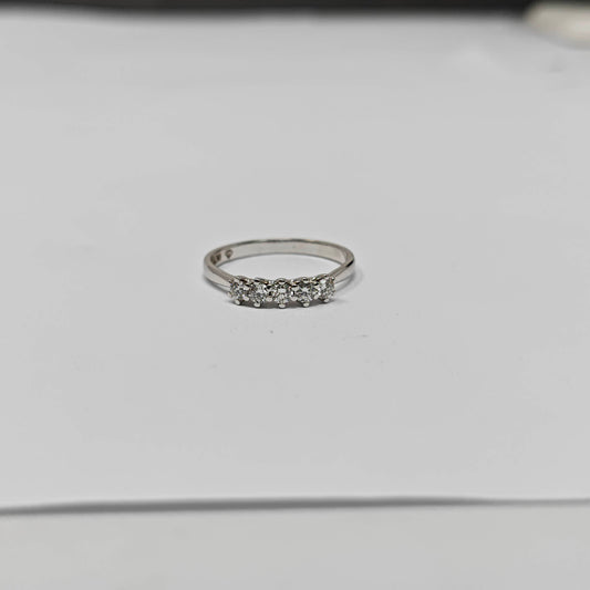 Anello Veretta 5 Pietre con Diamanti CT 0.30
