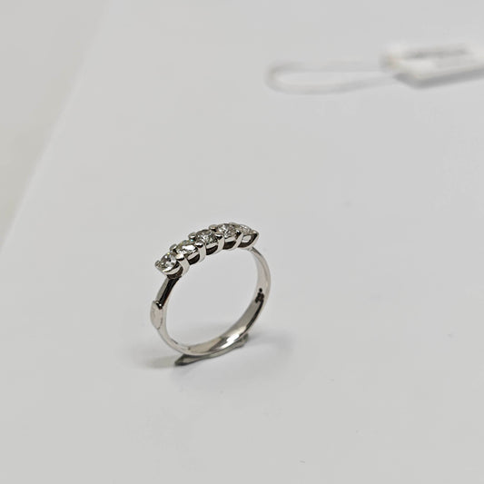 Anello Veretta con 5 Diamanti CT 0.45