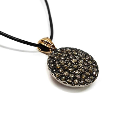 Ciondolo Stile Antico in Oro 9kt con 63 Diamanti Corone CT 2.37