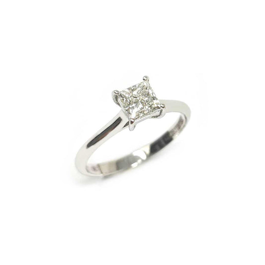Anello Solitario Taglio Princess CT 0.70 VS1 F GIA Certificato