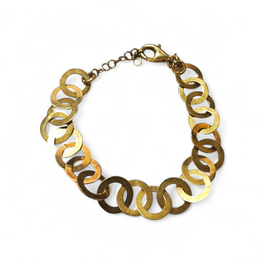 Bracciale Cerchi in Argento Giallo 925 cm 15+3