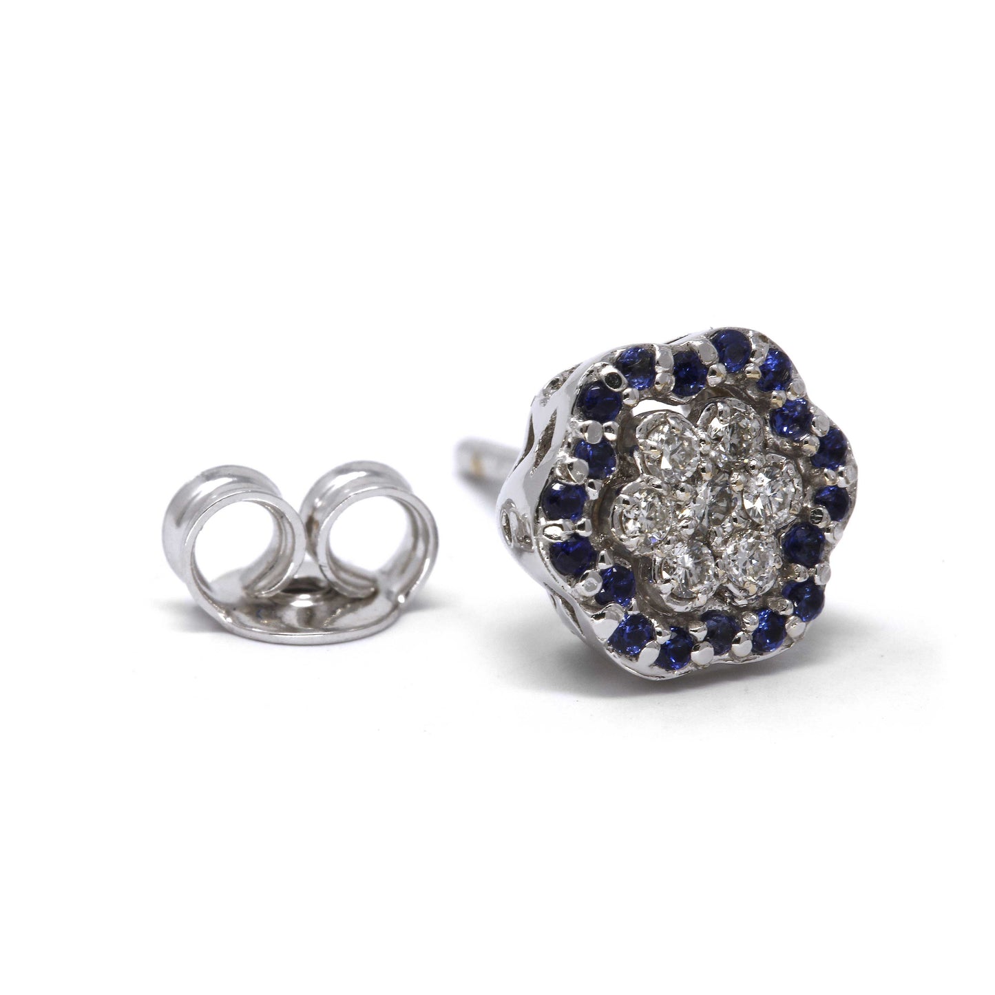 Orecchini con Zaffiri CT 0.18 e Diamanti CT 0.20