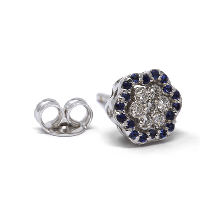 Orecchini con Zaffiri CT 0.18 e Diamanti CT 0.20