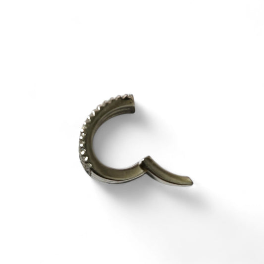 Piercing Ear Cuff in Argento 925 in Argento con 3 giri di Zirconi