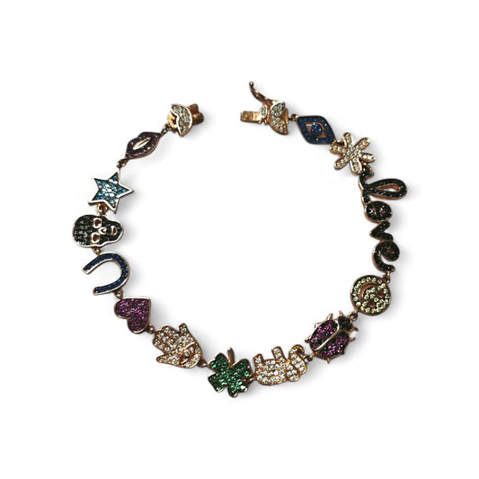Bracciale Love Fantasi in Argento 925 Rosato con Zirconi cm 17
