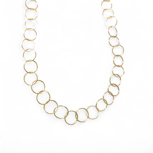 Collana in Argento 925 Dorato 62 cm – Maglia a Cerchi Lisci