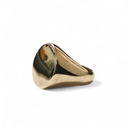 Anello Chevalier Ovale in Argento 925 Giallo mis 7 Regolabile