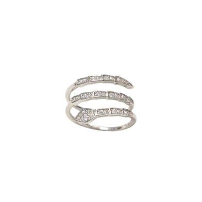 Anello Serpente in Argento 925 con zirconi