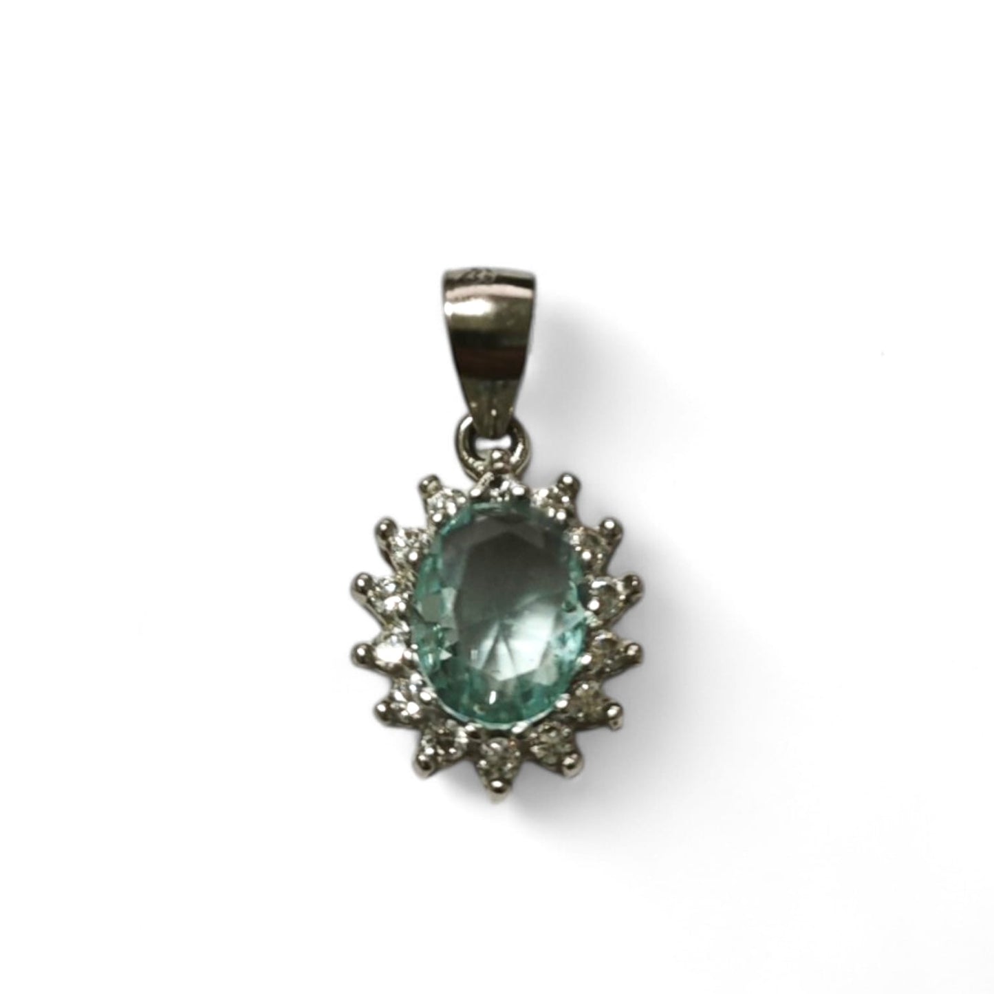 Pendente Cestello in Argento 925 con Pietra Azzurra 9x7