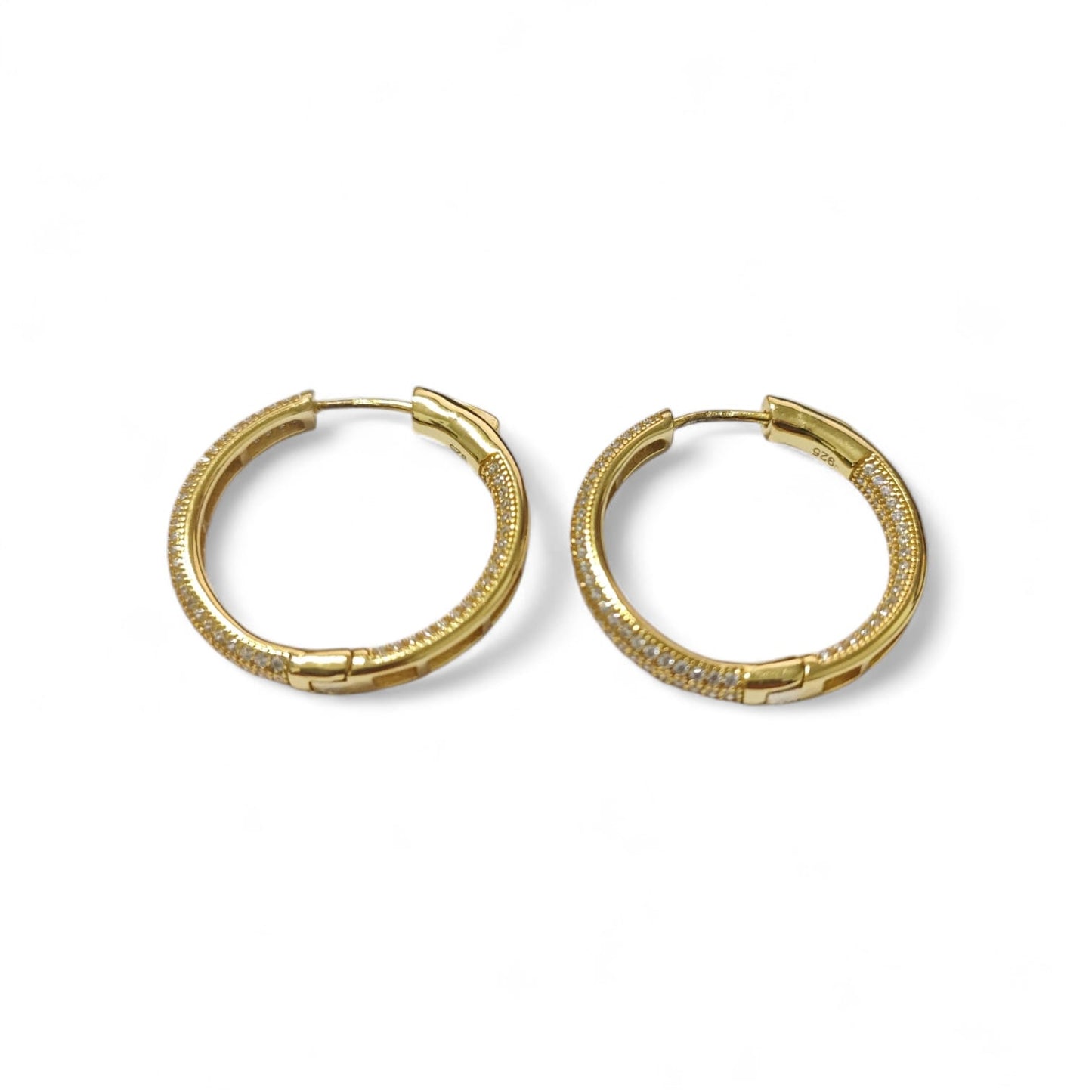 Orecchini in Argento Giallo con Zirconi MM 25