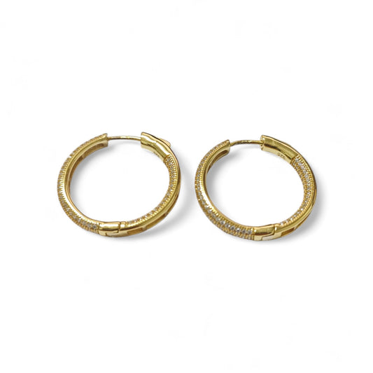 Orecchini in Argento Giallo con Zirconi MM 25