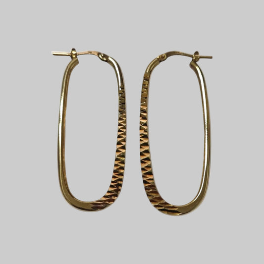 Orecchino Rettangolare in Argento Dorato