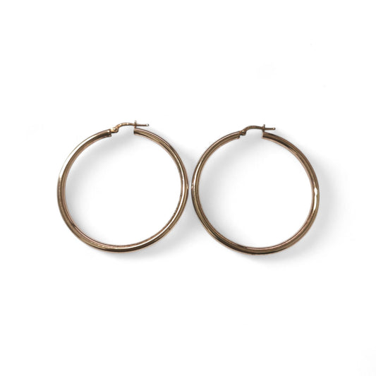 Orecchini Cerchio Bombati in Argento Rosato CM4