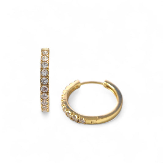 Orecchini Cerchio Sottili in Argento 925 Dorato con Zirconi – Eleganza Minimal