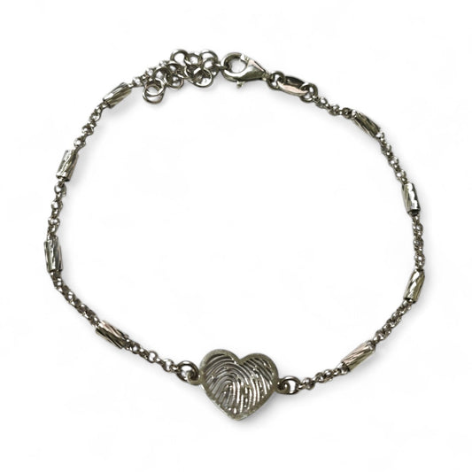Bracciale cuore con impronta digitale