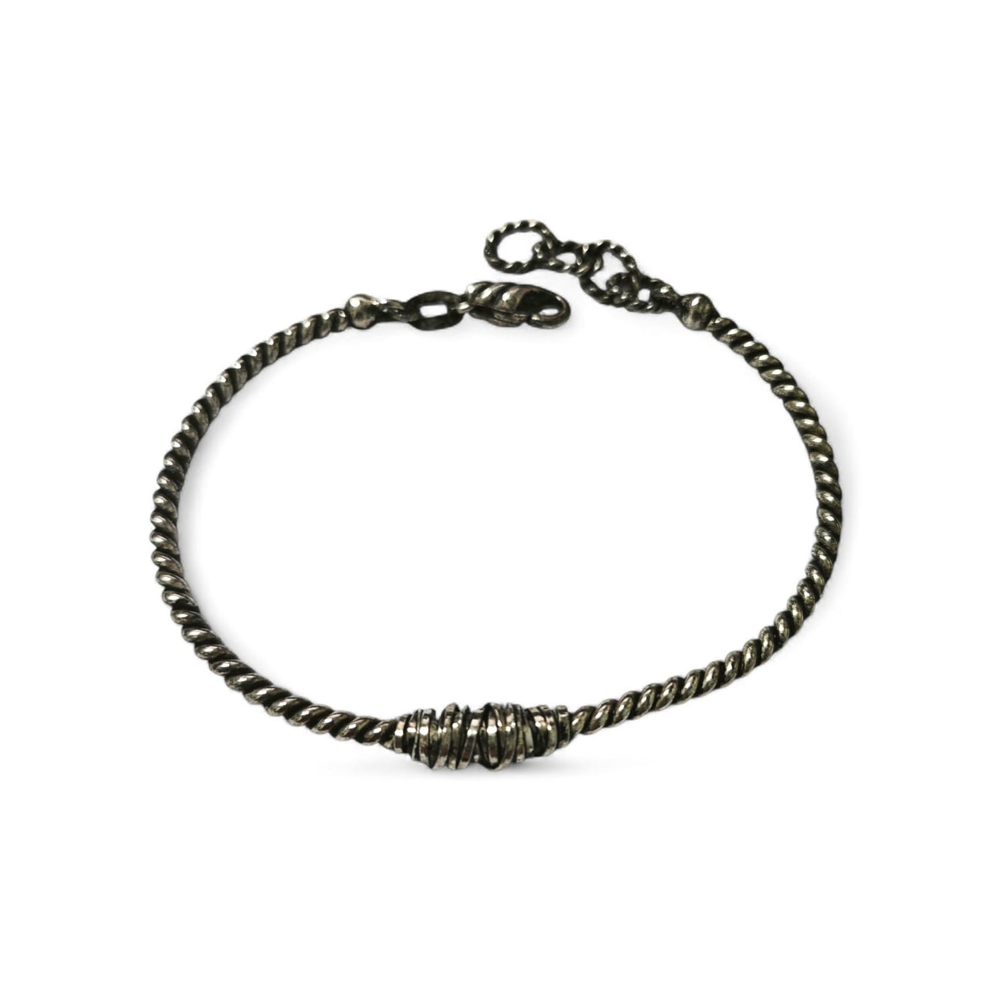 Bracciale rigido ed anellini a mosaico di luce in Argento 925 Giacomo Burroni