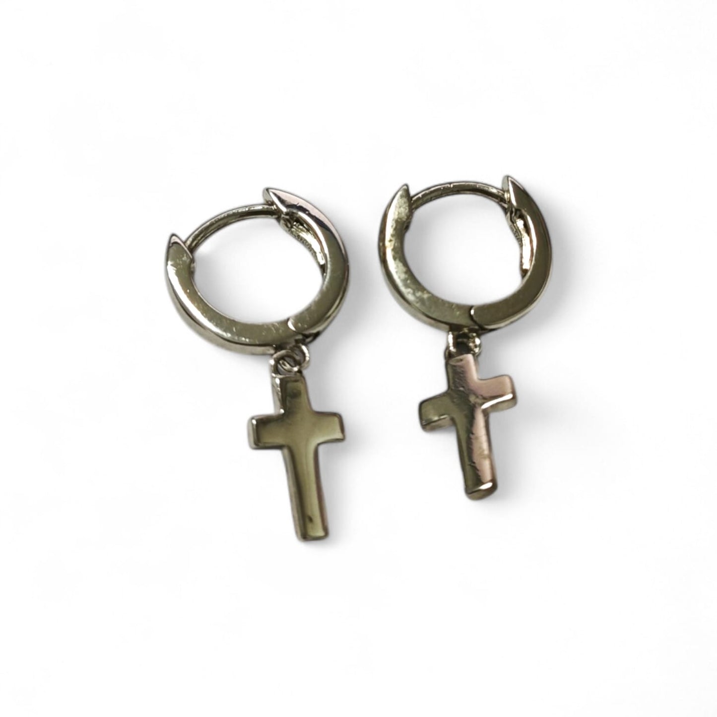 Orecchini in Argento con Croce Pendente cm 1
