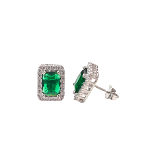 Orecchini in Argento 925 con Zirconi – Verde Smeraldo