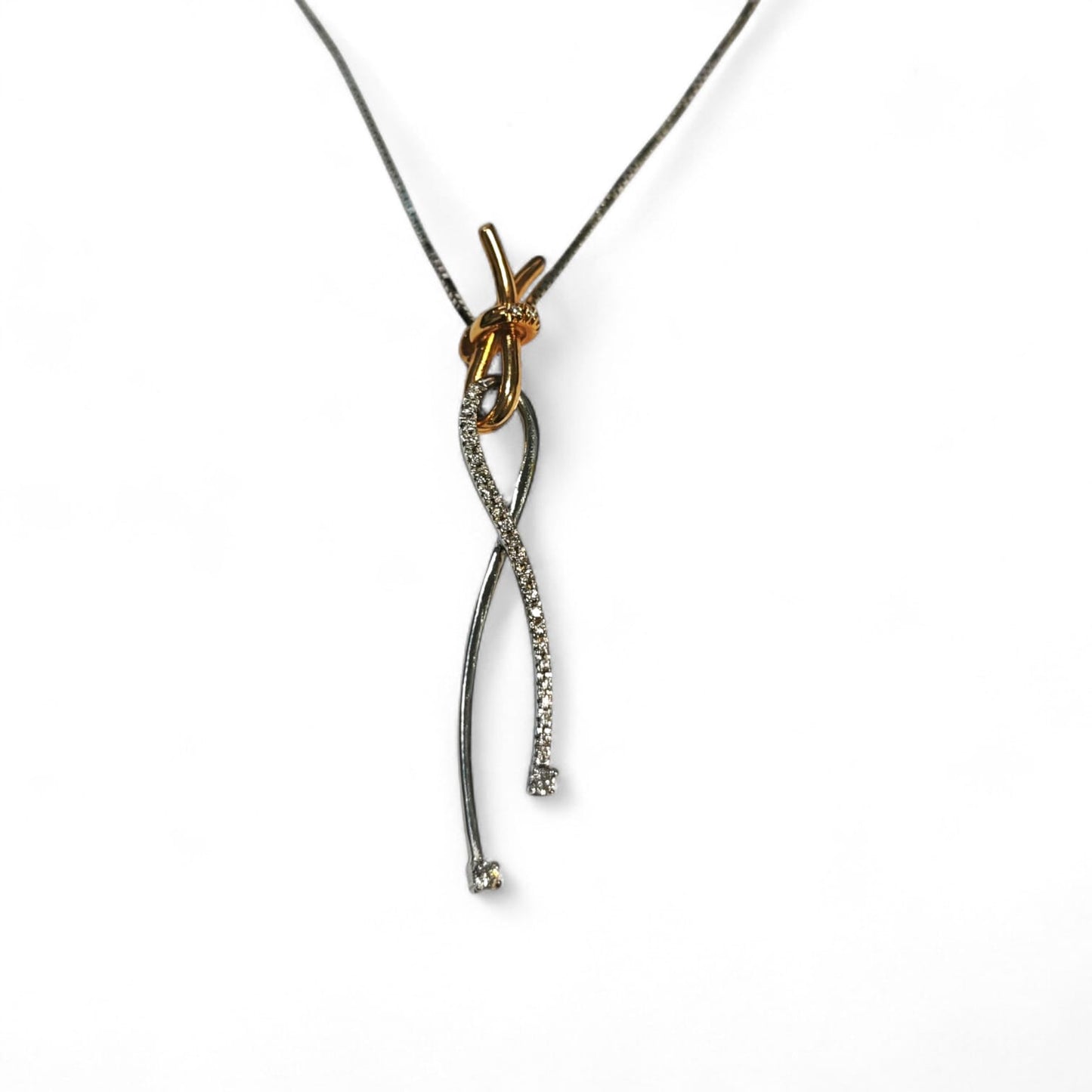 Pendente Bicolore con Diamanti CT 0.19