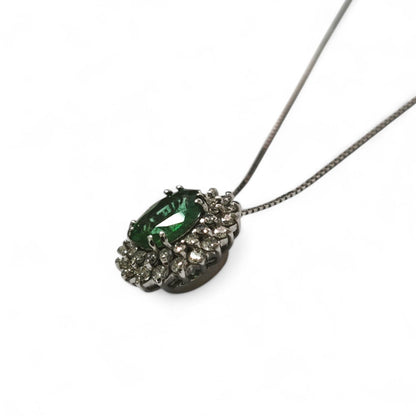 Pendente con Diamanti CT 1,28 e Smeraldo CT 0,52