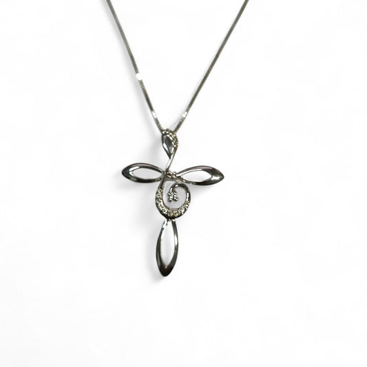 Pendente Croce Linea Floreale CT 0.11
