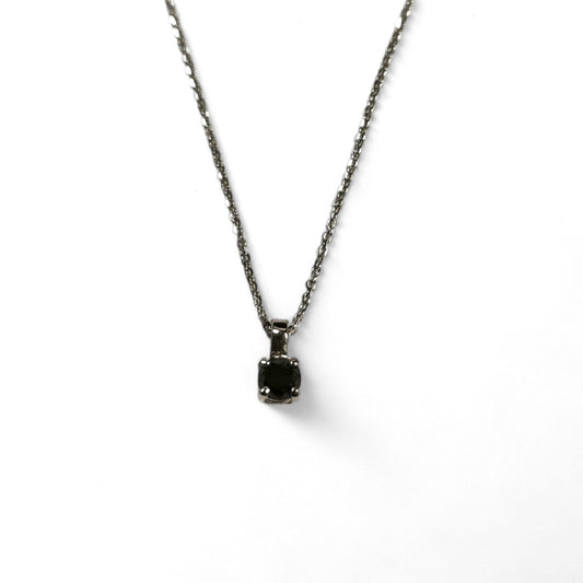 Pendente Punto Luce con Diamante Nero CT 0.16