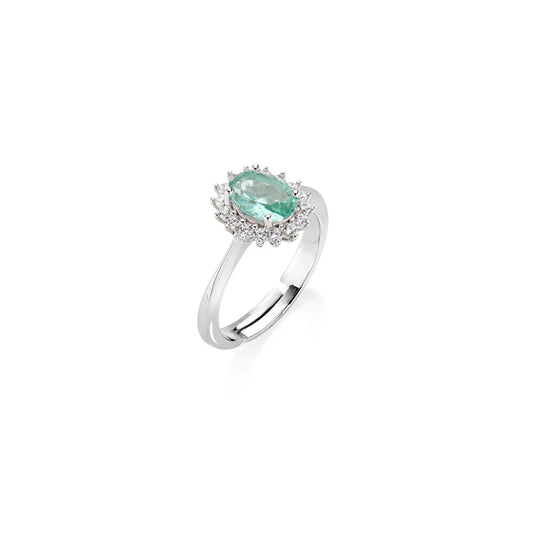 Anello Mini Royal Lady con Zircone Verde Acqua Ref. ANLDPBBVA3
