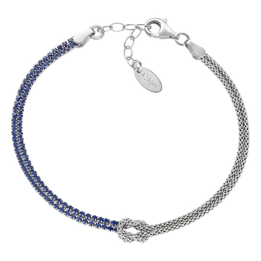Bracciale Nodo d'Amore con Zirconi Blu Ref. BRNOAMBBLZ16