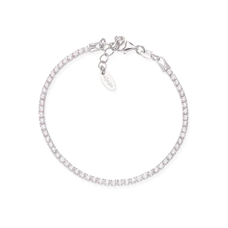 Bracciale Tennis Rodio Zirconi Bianchi Ref. BTBB16