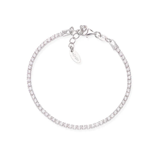 Bracciale Tennis Rodio Zirconi Bianchi Ref. BTBB16