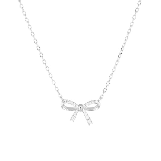 Collana Fiocco con Zirconi Bianchi