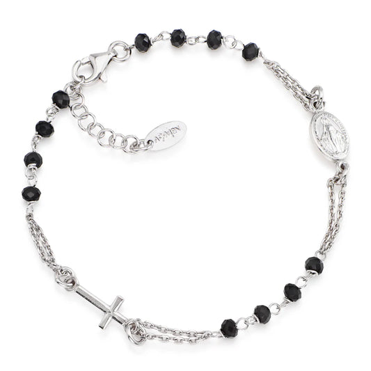 Bracciale Rosario con Cristalli Neri Ref. BROBN3