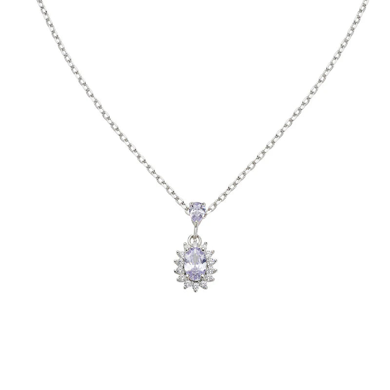 Collana Mini Royal Lady con Zircone Lillà Ref. CLLDPBBLA1