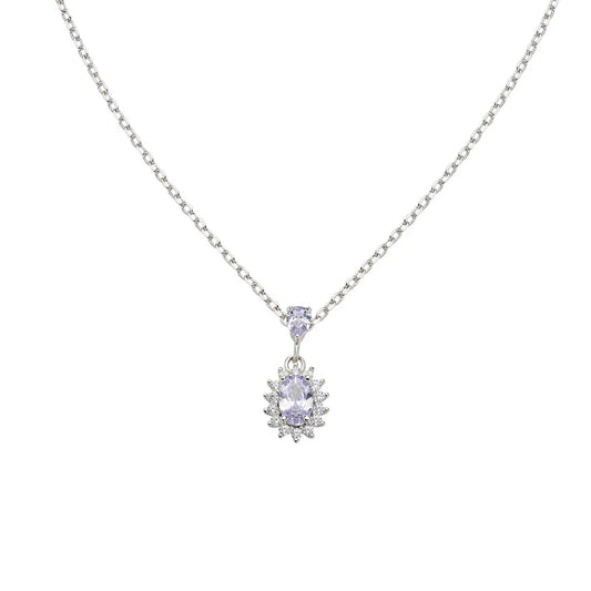 Collana Mini Royal Lady con Zircone Lillà Ref. CLLDPBBLA1