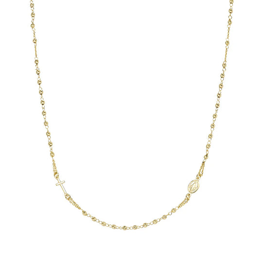 Rosario Girocollo Dorato con Grani Diamantati Ref. CROGD3