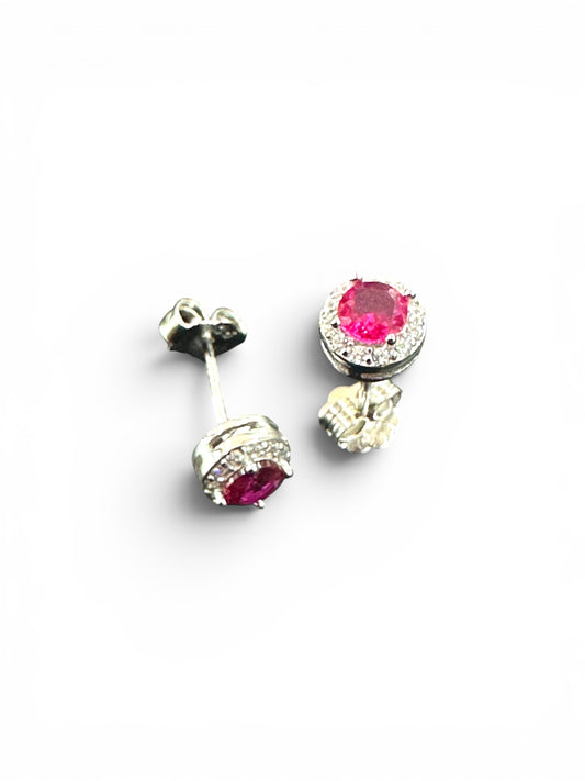 Orecchini Cestelli piccoli in Argento 925 con Zirconi