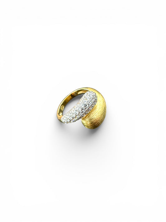 Anello Satinato e Zirconato in Argento 925 con Zirconi
