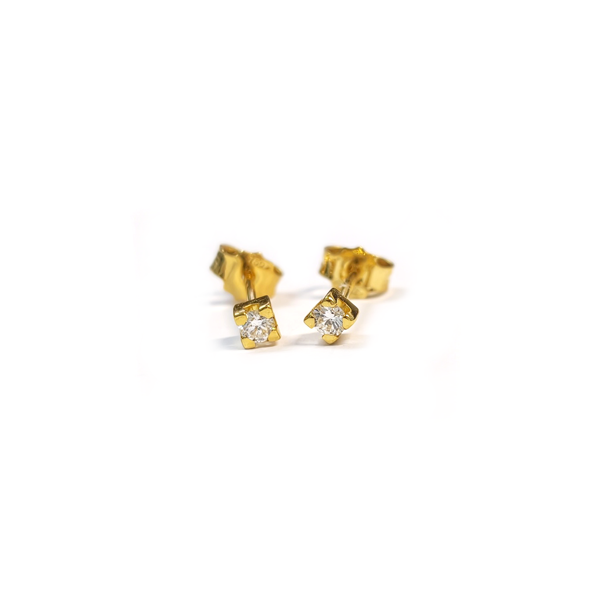 Orecchini Punto Luce in Oro Giallo con Diamanti CT 0.14