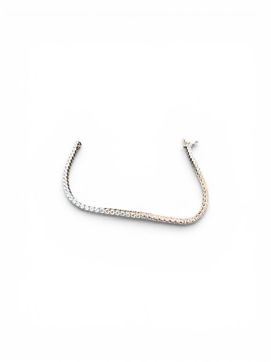 Tennis Bianco con base Rosata in Argento 925