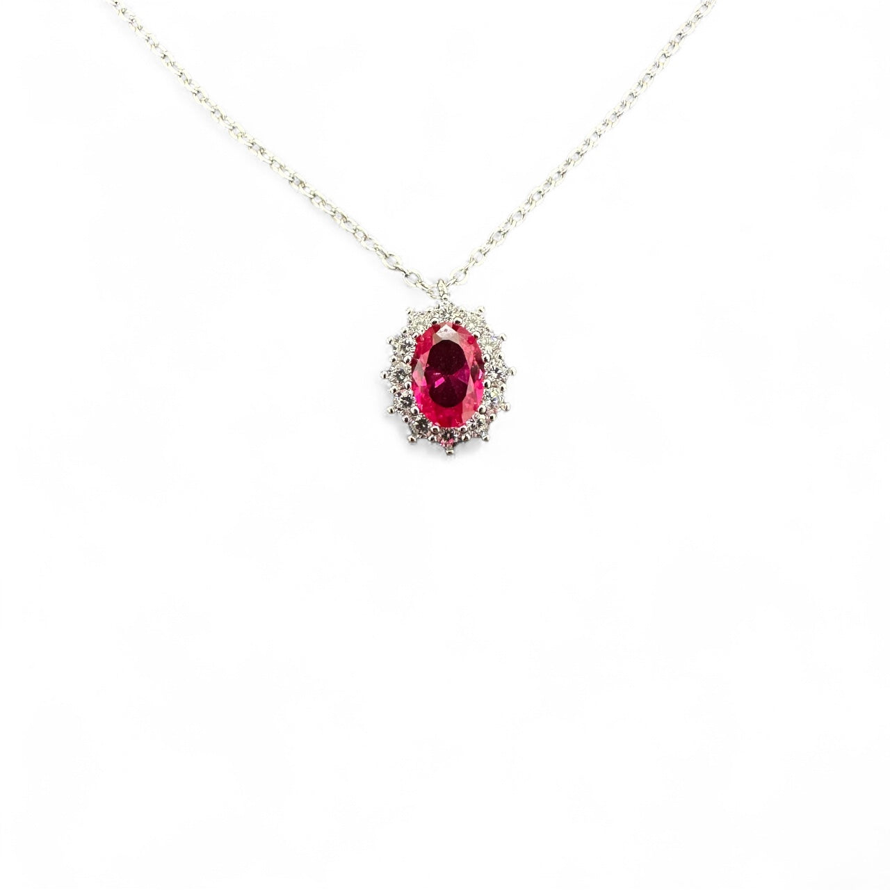 Pendente in Argento 925 Cestello con Zircone Colorato Diverse Varianti