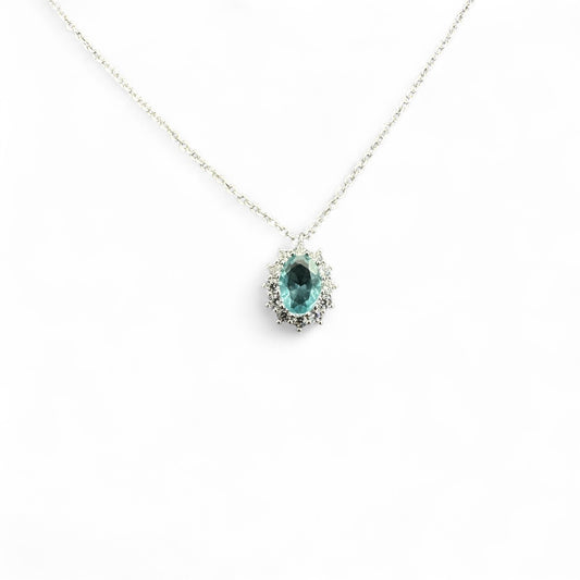 Pendente in Argento 925 Cestello con Zircone Colorato Diverse Varianti