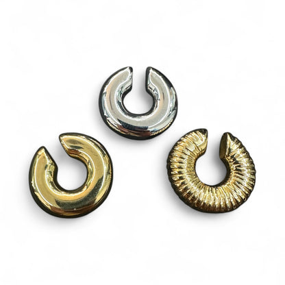 Ear cuff bombati in argento 925 – diametro 3 cm