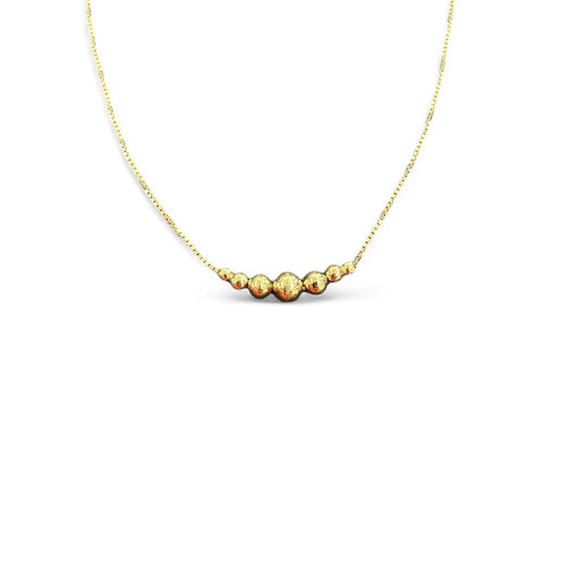 Collier in argento 925 dorato con sfere centrali lucide