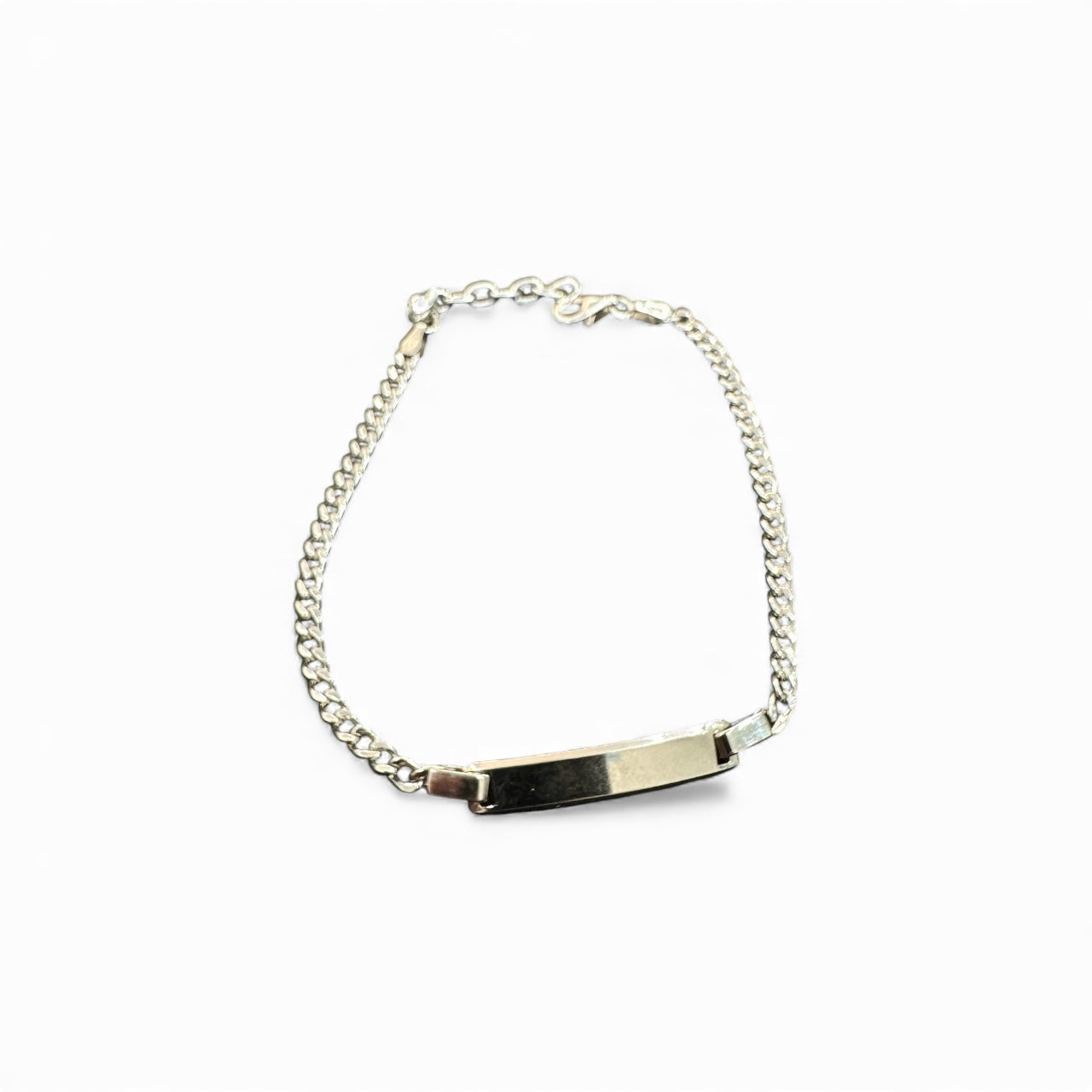 Bracciale catena con piastrina in argento 925