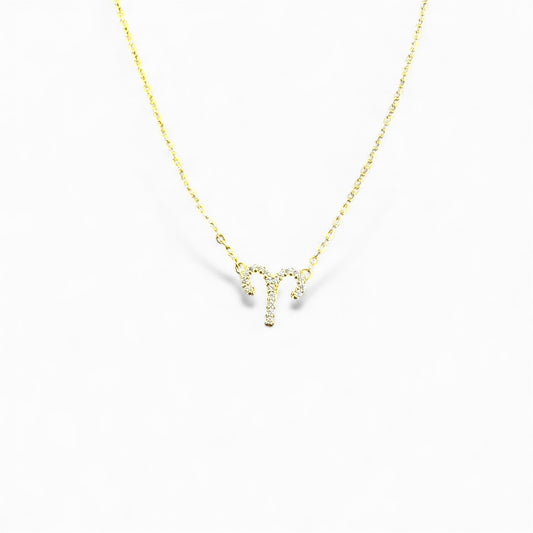 Collana segno zodiacale in argento 925 dorato con zirconi – vari segni disponibili