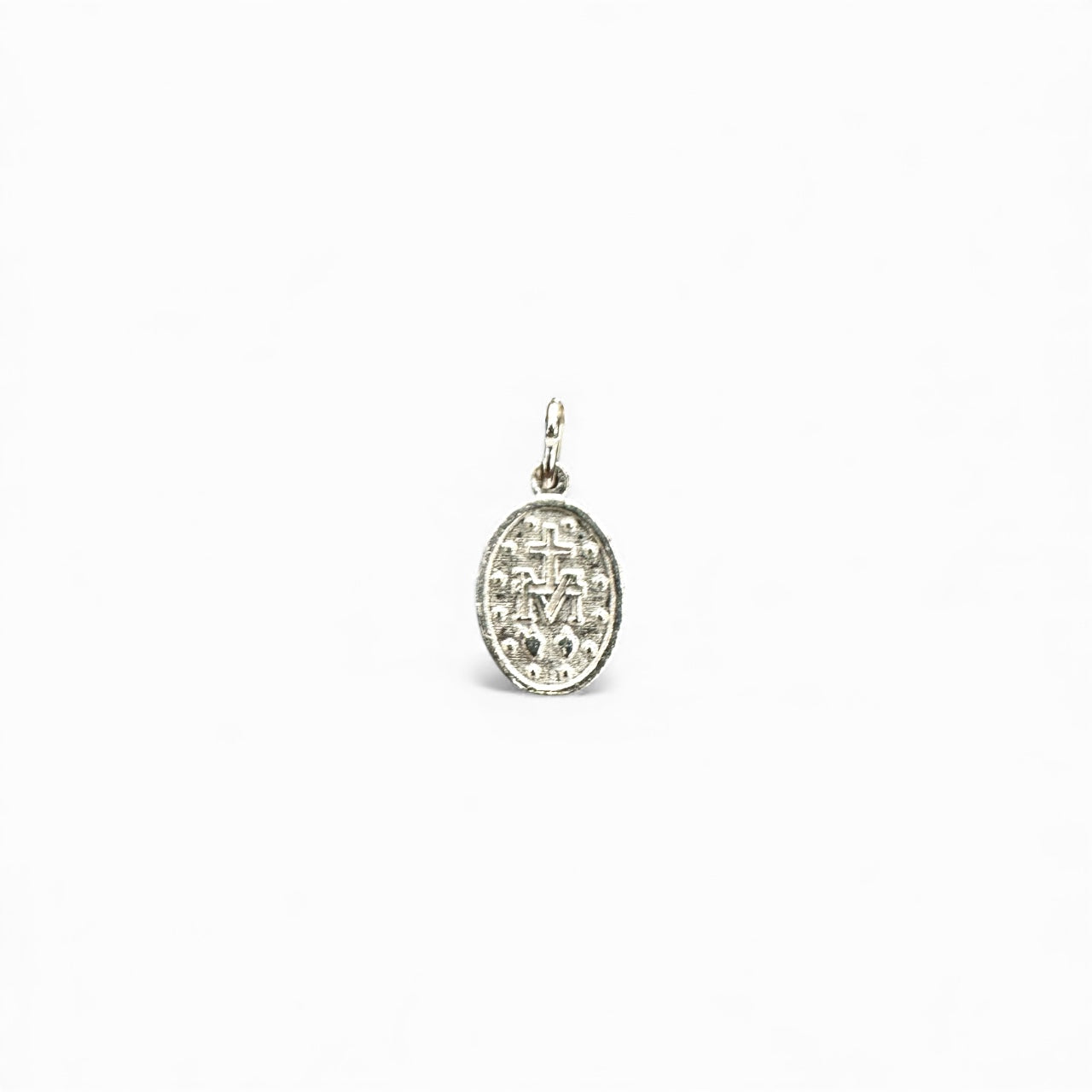 Ciondolo madonnina con zirconi a girare in argento dorato