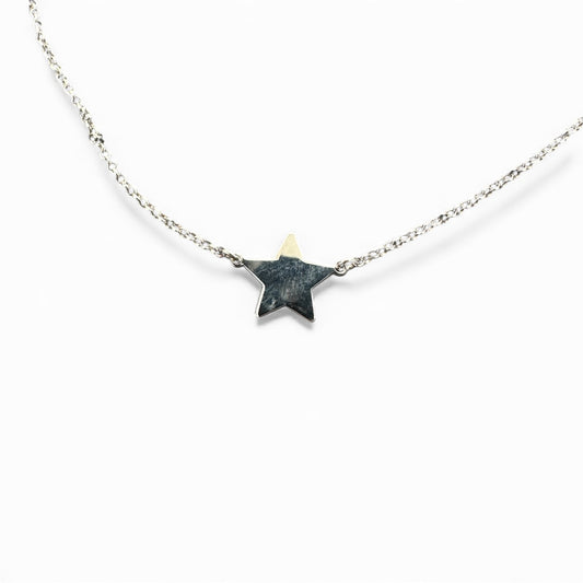 Collana in argento 925 con ciondolo stella lucida