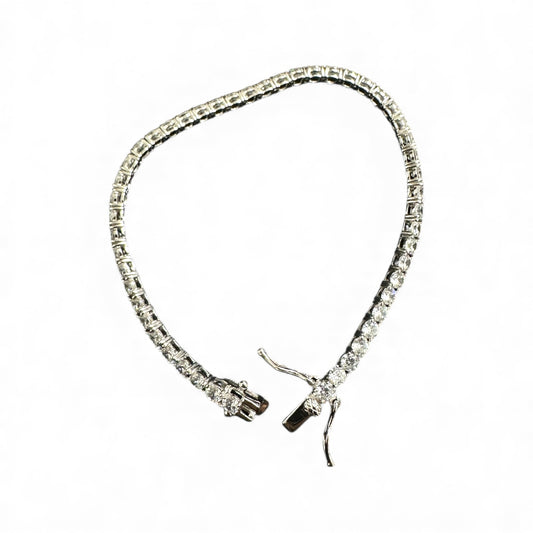Bracciale Tennis Zirconi Bianchi – Disponibile in Vari Spessori