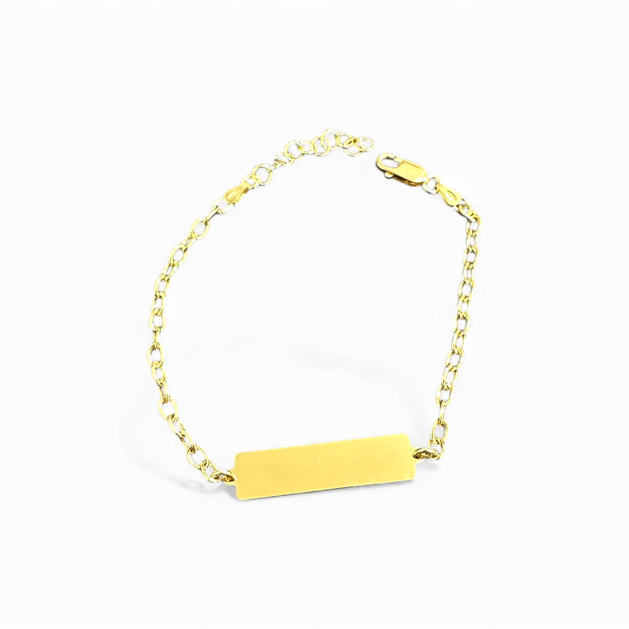 Bracciale Rolò in Argento 925 Placcato Oro con Piastrina da Incidere