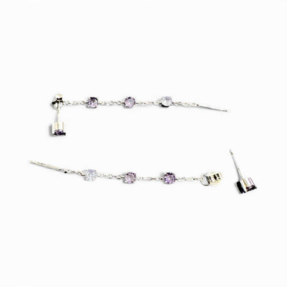 Orecchini Pendenti in Argento con Pietre Colorate – Disponibili in Vari Colori